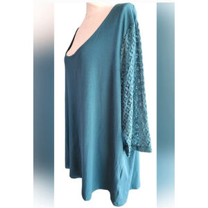 Fade Green Lace Cut-out Tunic Top Women's Medium NWT